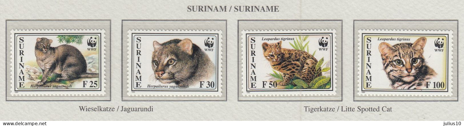 SURINAME 1995 WWF Wild Cats Mi 1514-17 MNH(**) Fauna 535 - Félins