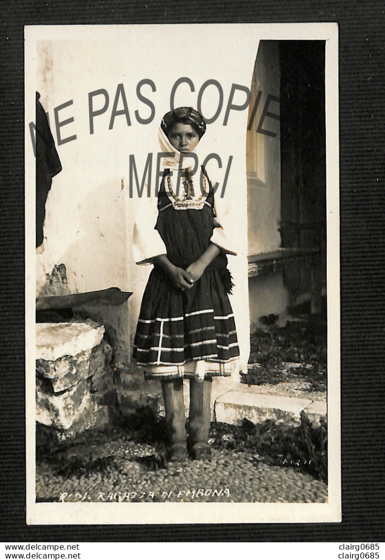 GRÈCE - EMBONA  -  Femme En Costume Traditionnel - Photo-carte  F. FIORILLO - RARE - Griekenland