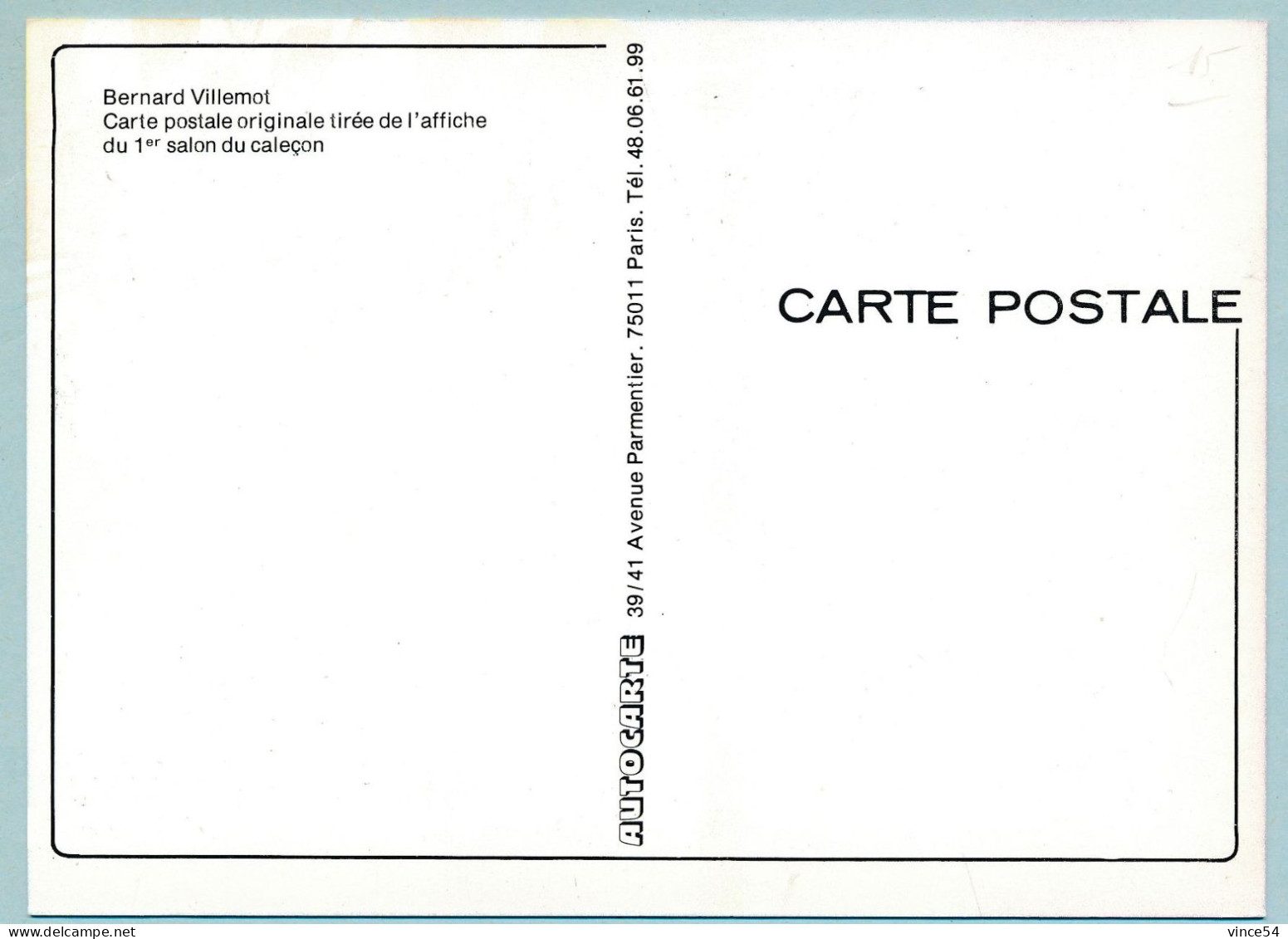 CASINO De CABOURG 2 Et 3 Août 1986 - Journées Du Caleçon Bernard Villemot Carte Pôstale Tirée De L'affiche Du 1er Salon - Cabourg