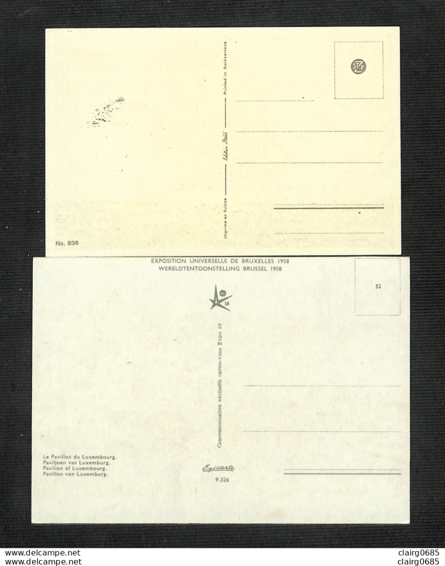 LUXEMBOURG - 2 Cartes MAXIMUM 1958 Et 1959 - Exposition Universelle De Bruxelles 1958 - OTAN - Maximum Cards