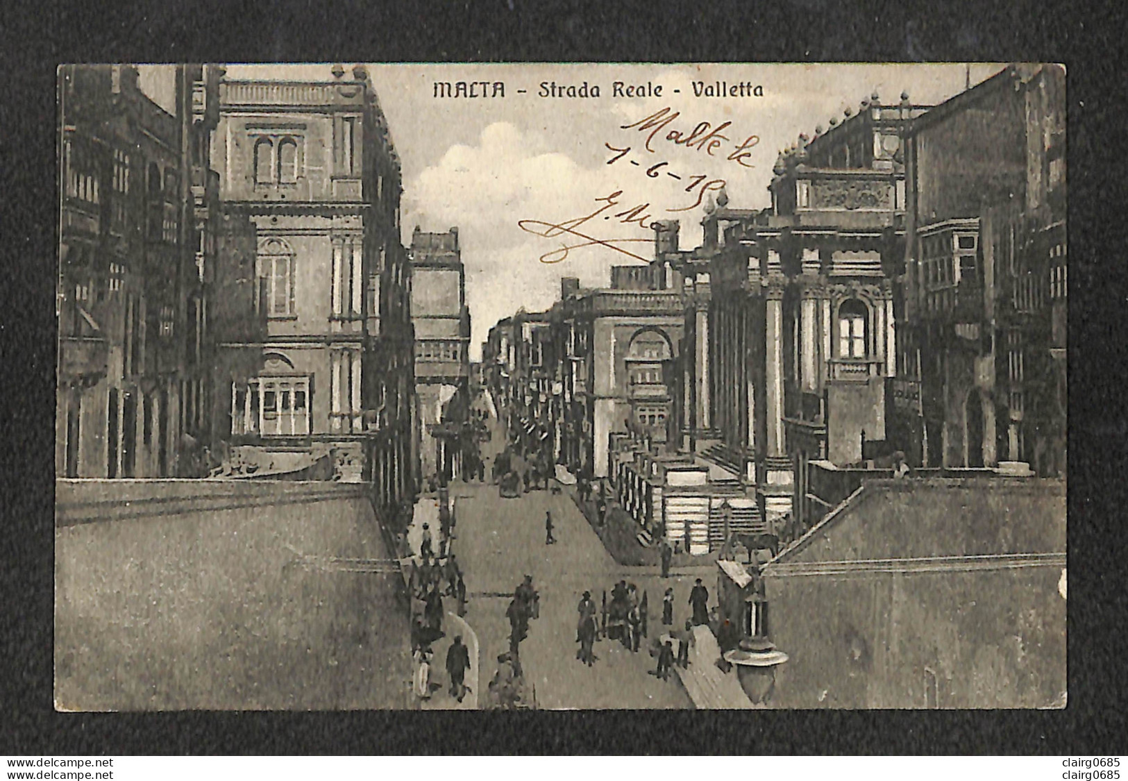 MALTE - MALTA - Strada Reale - Valletta - 1915 - Malte