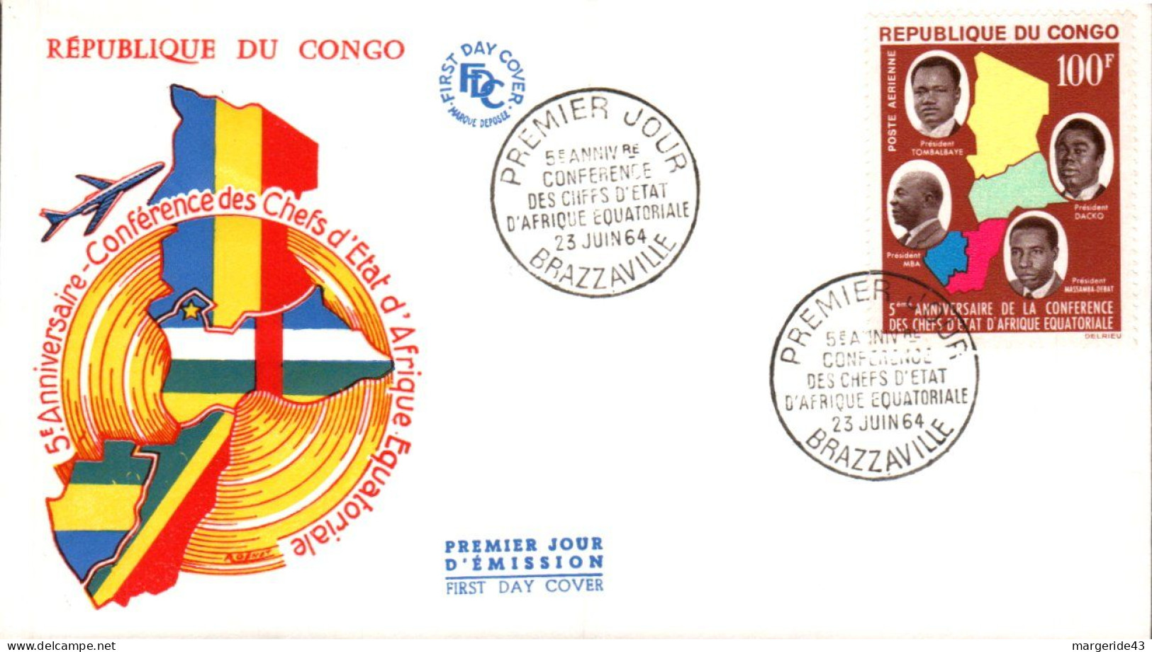 CONGO FDC 1964 CONFERENCE DES CHEFS D'ETAT - FDC