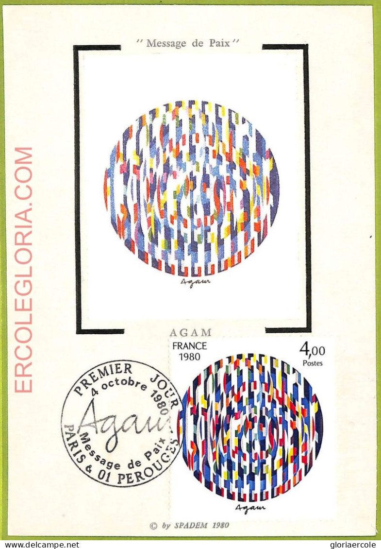 Ad3348 - FRANCE - Postal History - MAXIMUM CARD - 1980 "Massage De Paix" - 1980-1989