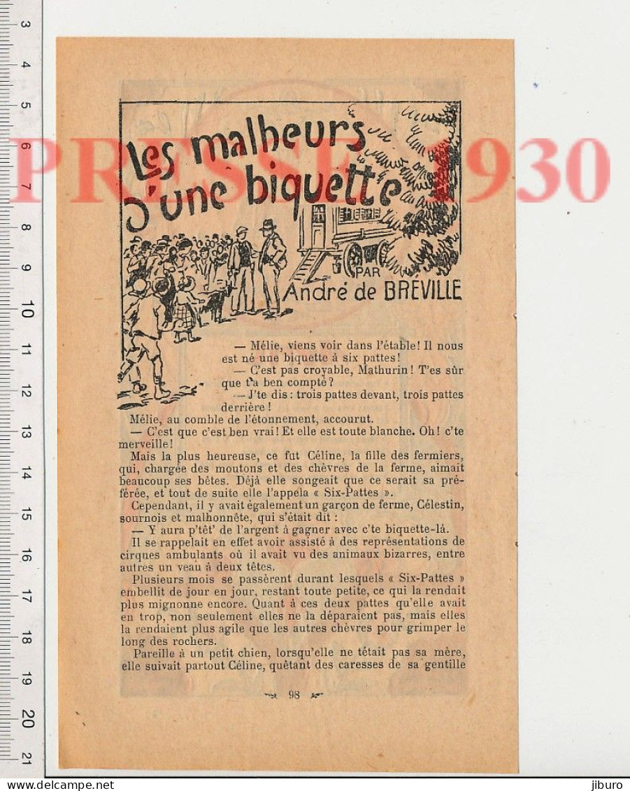3 Vues Gravure 1930 Mois D'Avril Prière à Dieu + Récit André De Bréville Biquette Chèvre à Six 6 Pattes Animal Humour - Sin Clasificación