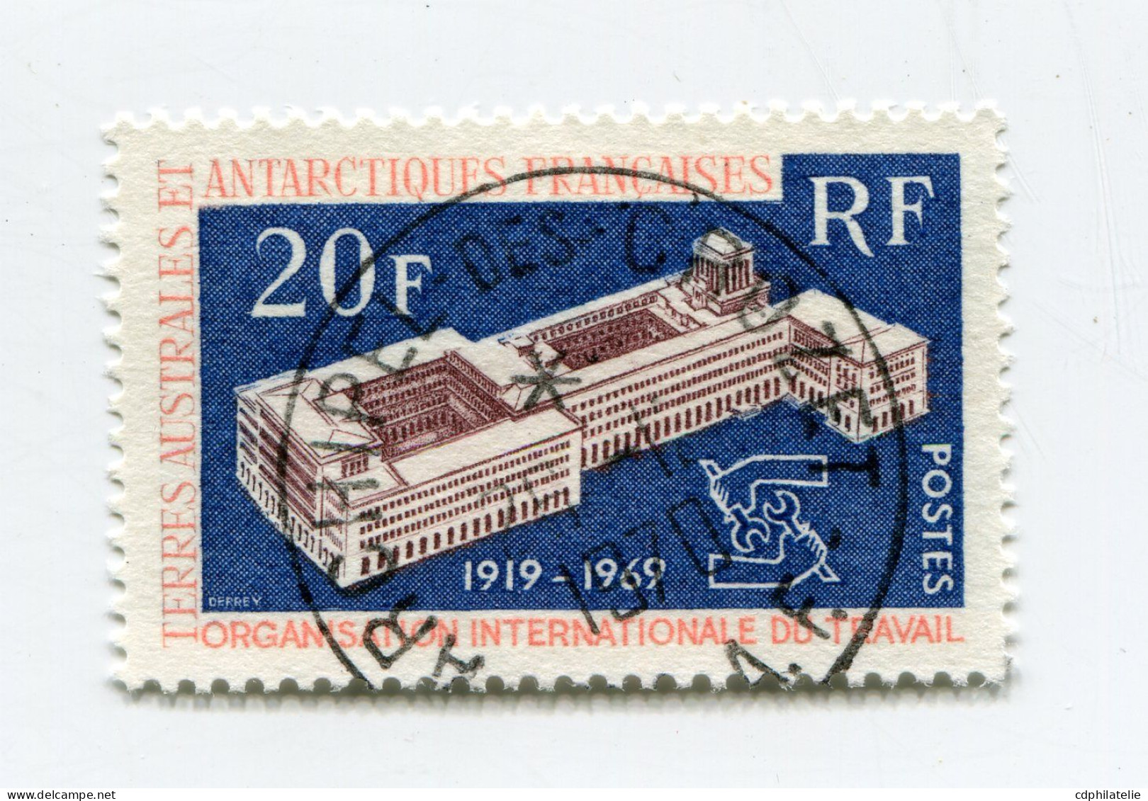 T. A.A. F. N°32 O  50e ANNIVERSAIRE DE L'ORGANISATION INTERNATIONALE DU TRAVAIL - Used Stamps