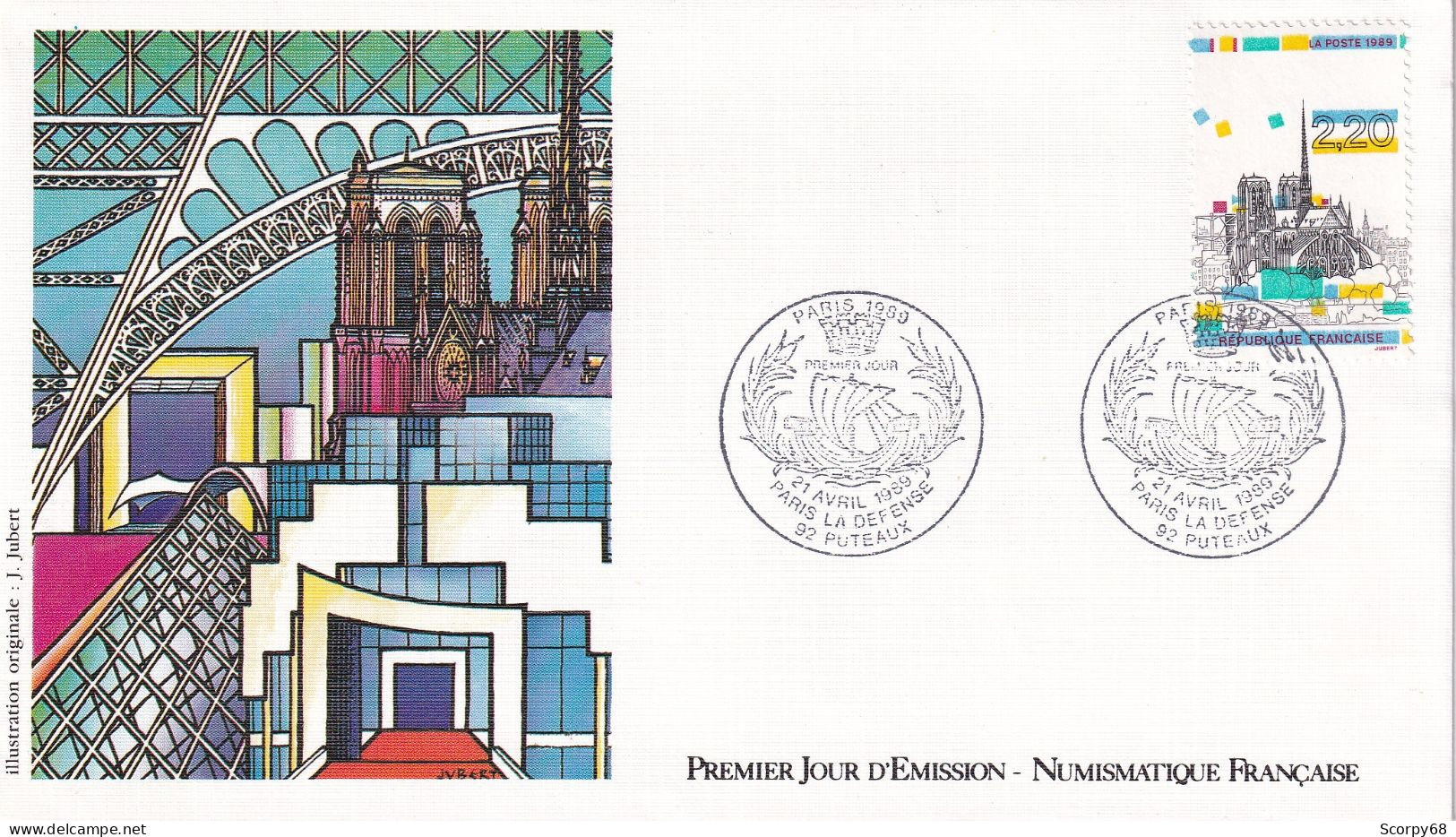 FDC 21/04/1989: "PARIS 1989" - NOTRE-DAME - Y&T N° 2583A - 1980-1989