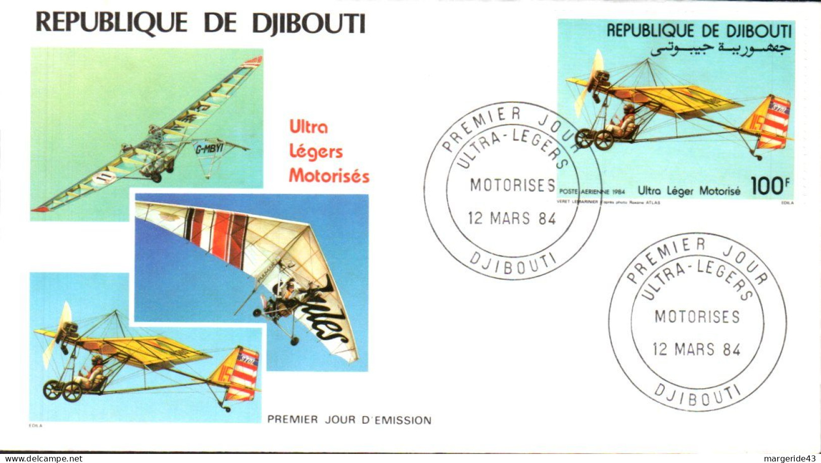 DJIBOUTI FDC 1984 ULTRA LEGERS MOTORISES - Djibouti (1977-...)
