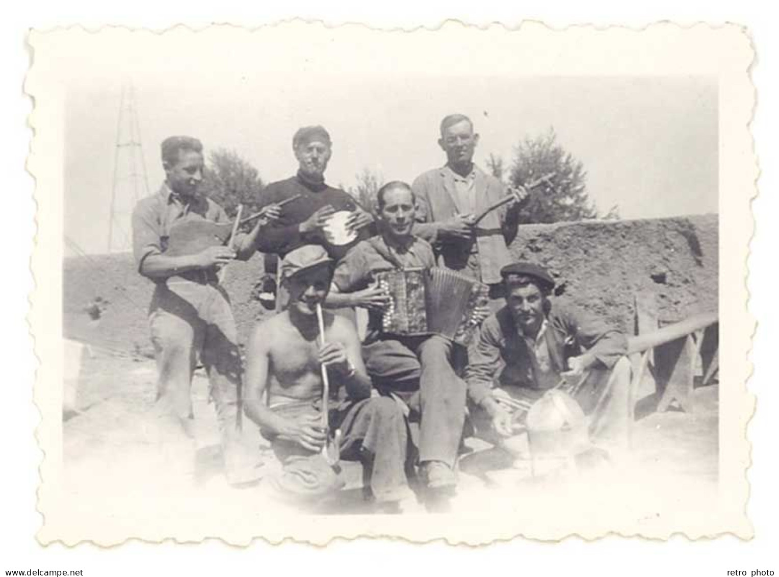 3 Photos Hommes & Femmes Musiciens, Accordéon, Mandoline, Instruments Traditionnels ( Maroc ?) - Personnes Anonymes