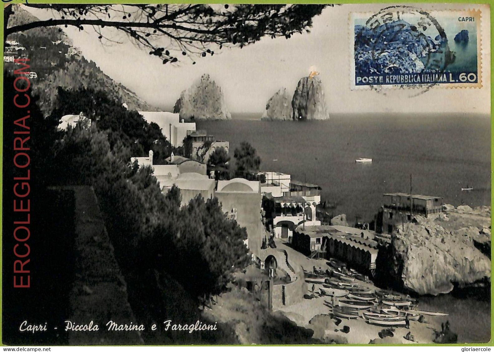 Ad3354 - ITALY - Postal History - MAXIMUM CARD - 1954 - Capri, Faraglioni - Maximumkaarten