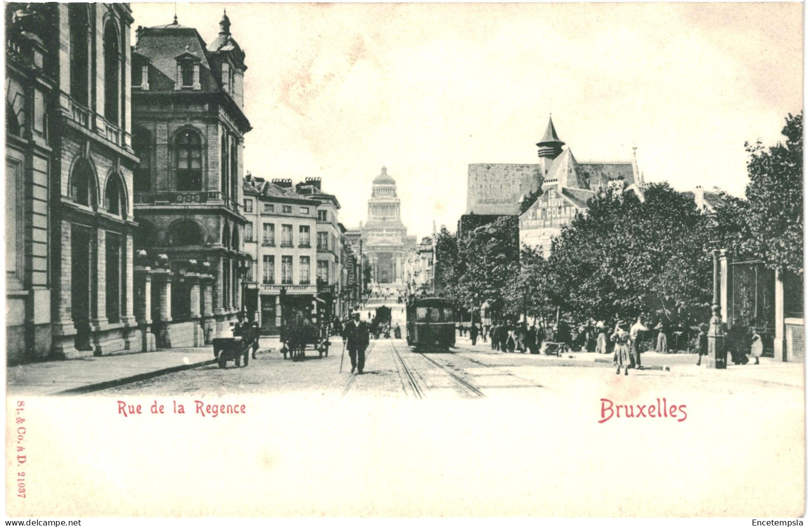 CPA Carte Postale Belgique Bruxelles Rue De La Régence  Début 1900 VM80231 - Lanen, Boulevards