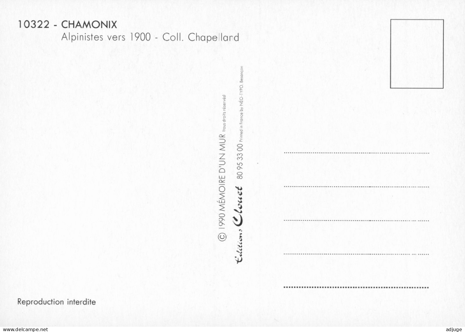 CPM*Affiche Publicité CHAMONIX - Alpinistes Vers 1900* Coll. Chapelland * TBE - Publicidad