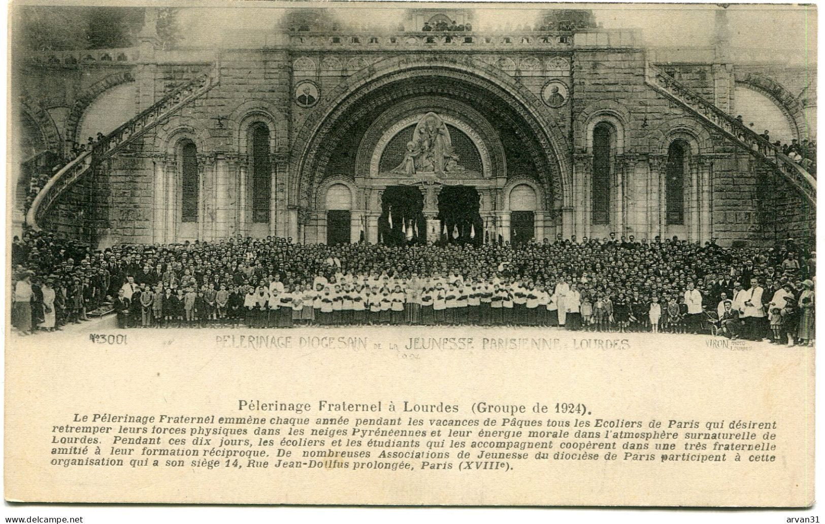 LOURDES (65) -  PELERINAGE FRATERNEL - GROUPE De 1924 - - Lugares Santos