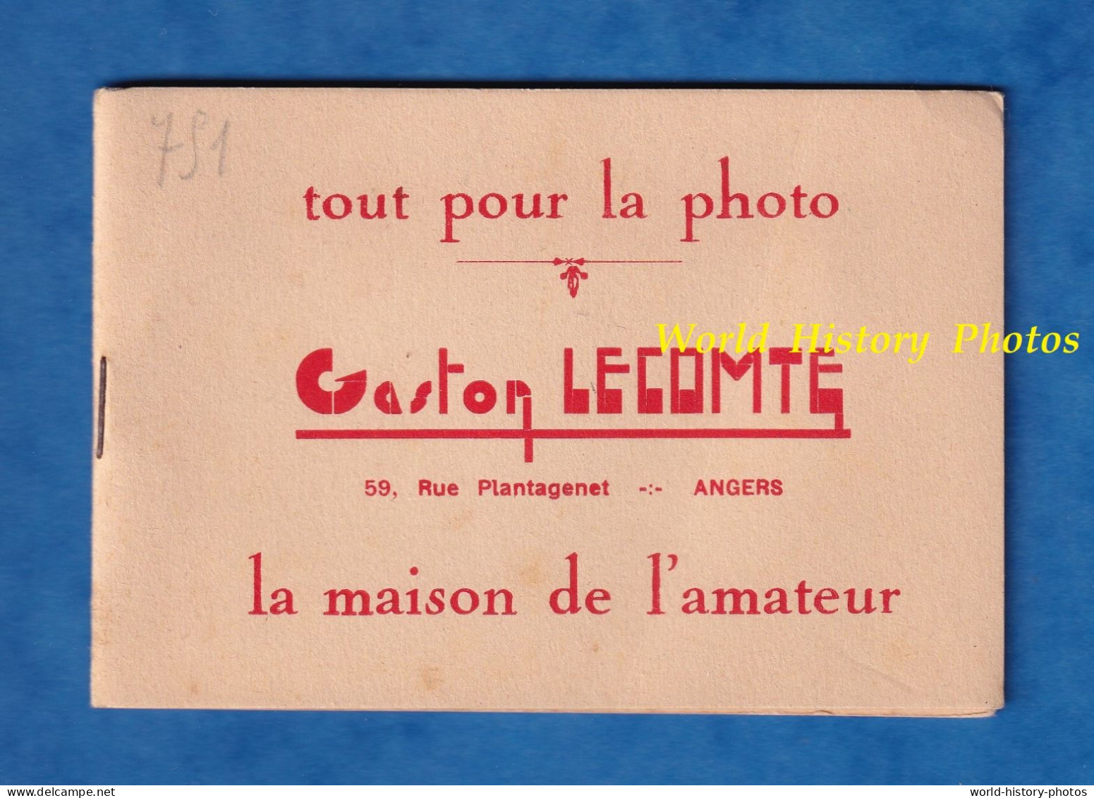 Petit Album Publicitaire Pour Photo - ANGERS - Gaston LECOMTE Photographe - Vers 1935 1945 - Rue Plantagenet - Materiale & Accessori