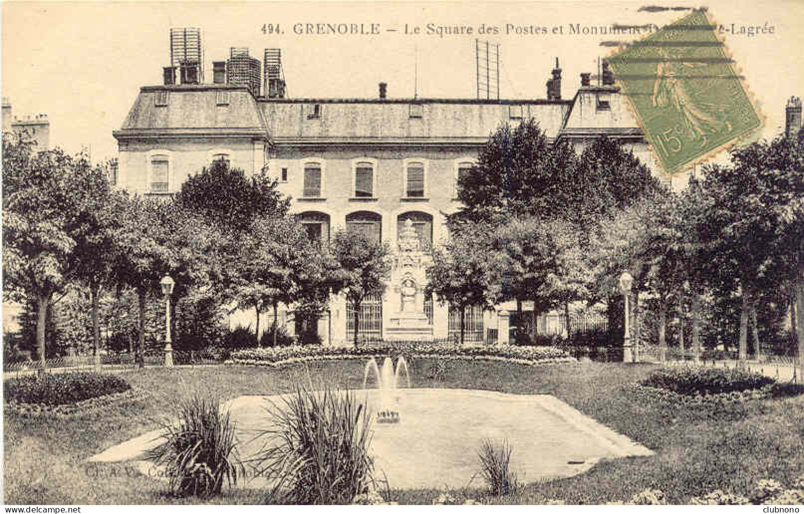 CPA - GRENOBLE - LE SQUARE DES POSTES ET MONUMENT - Grenoble