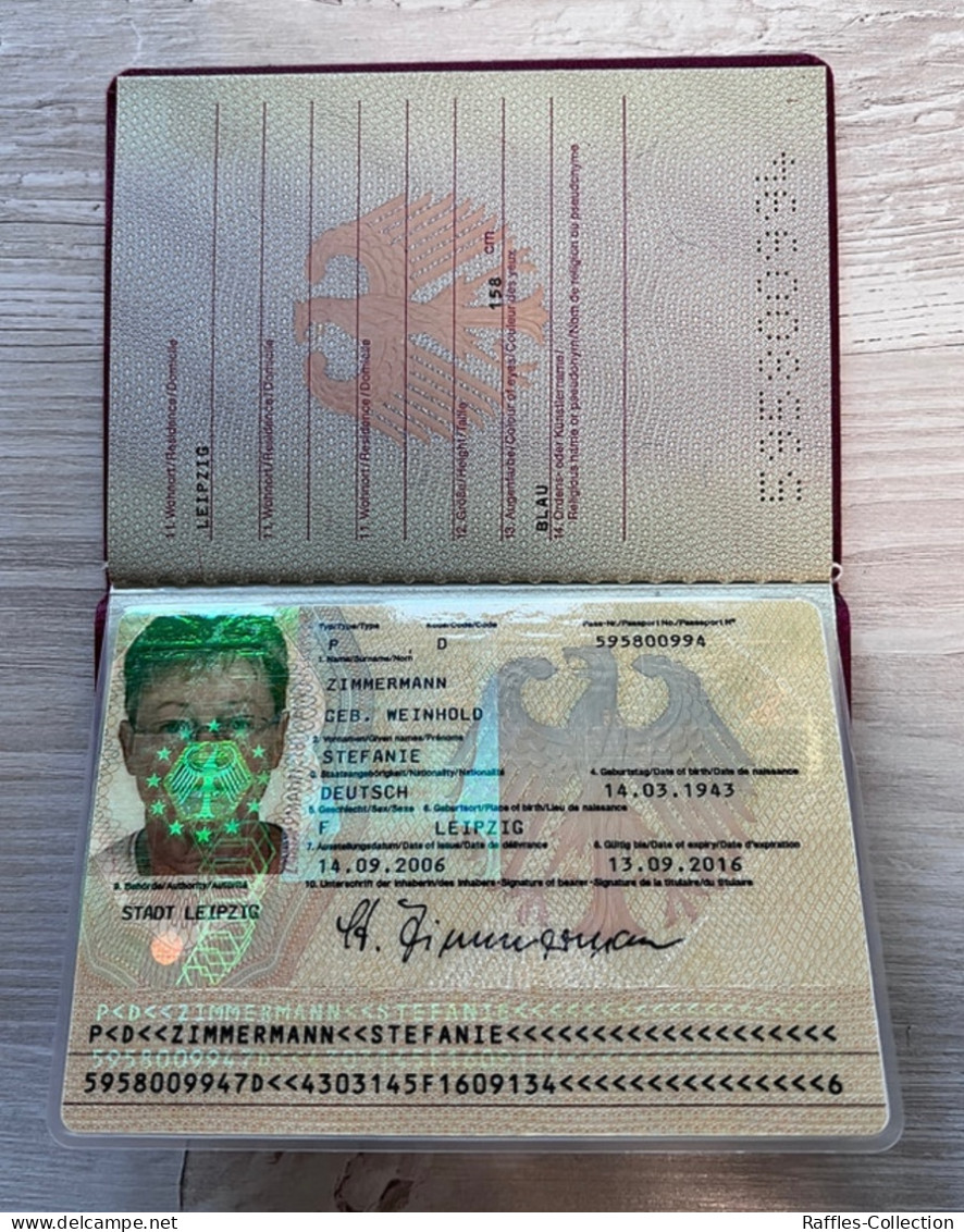 Germany Passport Passeport Reisepass Pasaporte Passaporto - Historische Dokumente