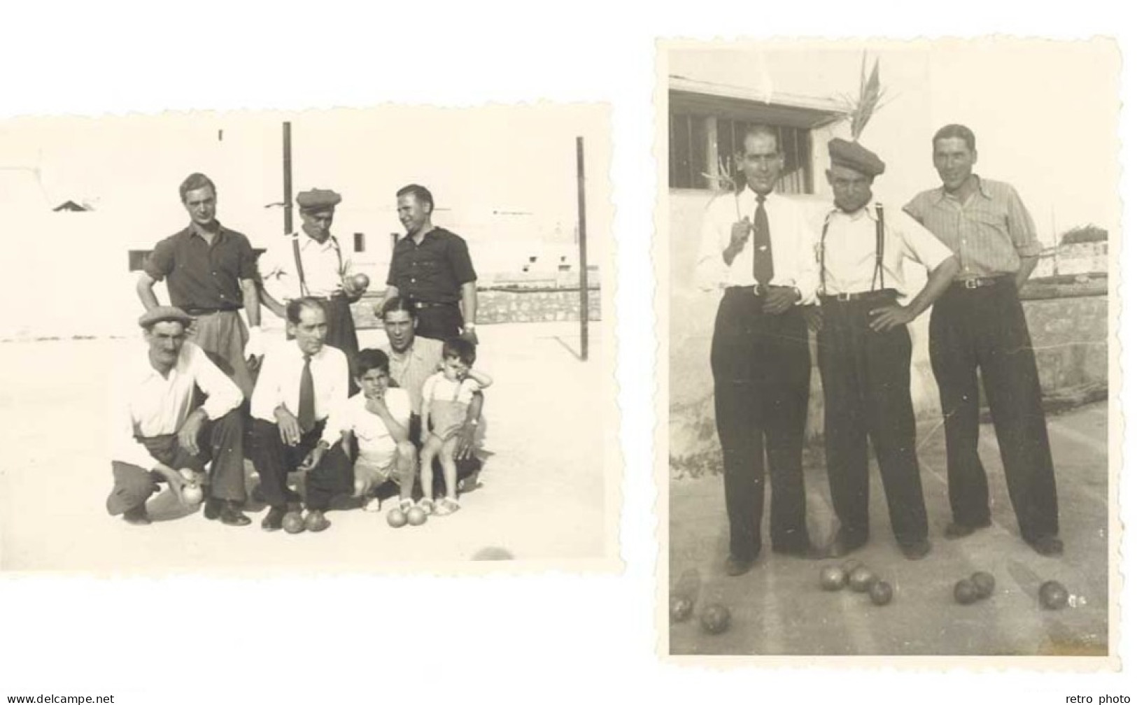 2 Photos Hommes Jouant Aux Boules / Pétanque - Deportes