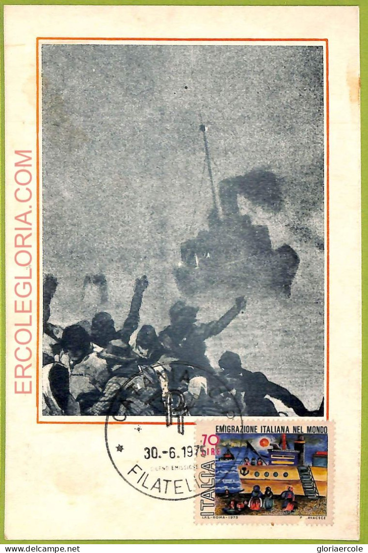 Ad3365 - ITALY - Postal History - MAXIMUM CARD - 1976 - Maximumkarten (MC)