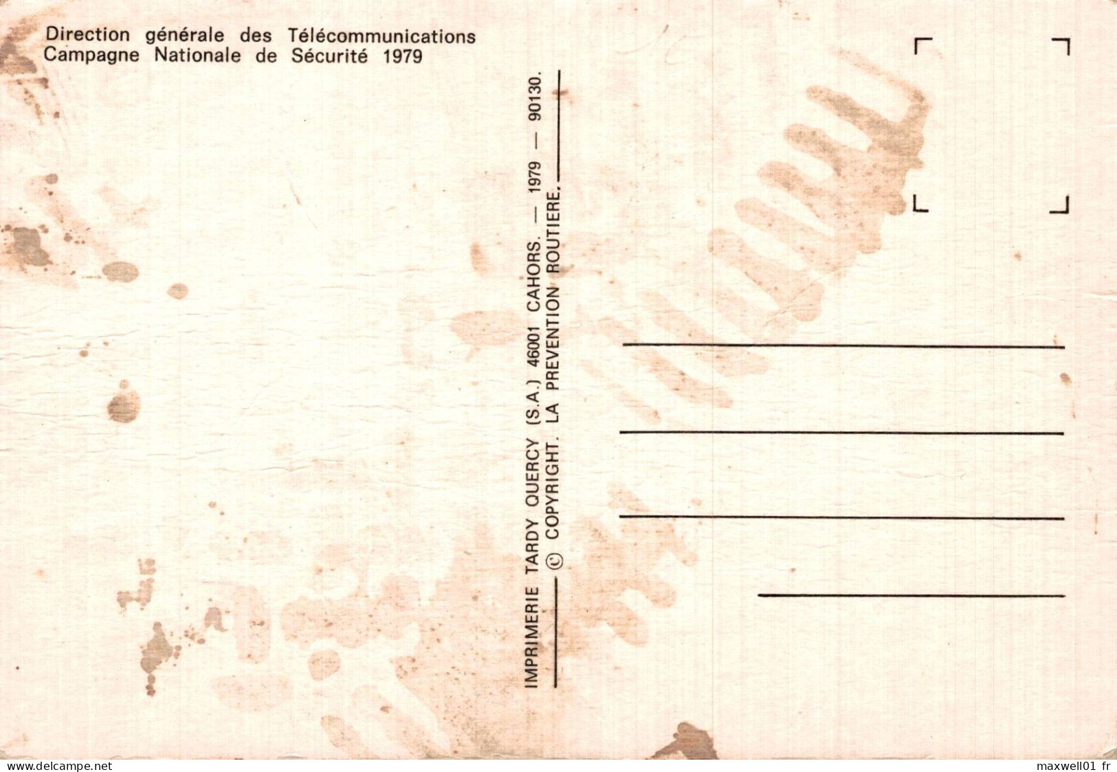 O5 - Carte Postale - Publicité - Campagne Nationale De Sécurité 1979 - La Prévention Routière - Andere & Zonder Classificatie