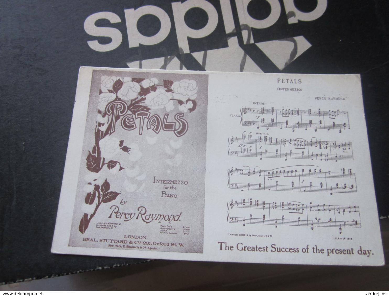 Note Postcards Petals Intermezzo Oiano By Perey Raymond  The Greatest Success Of The Present Day - Music And Musicians