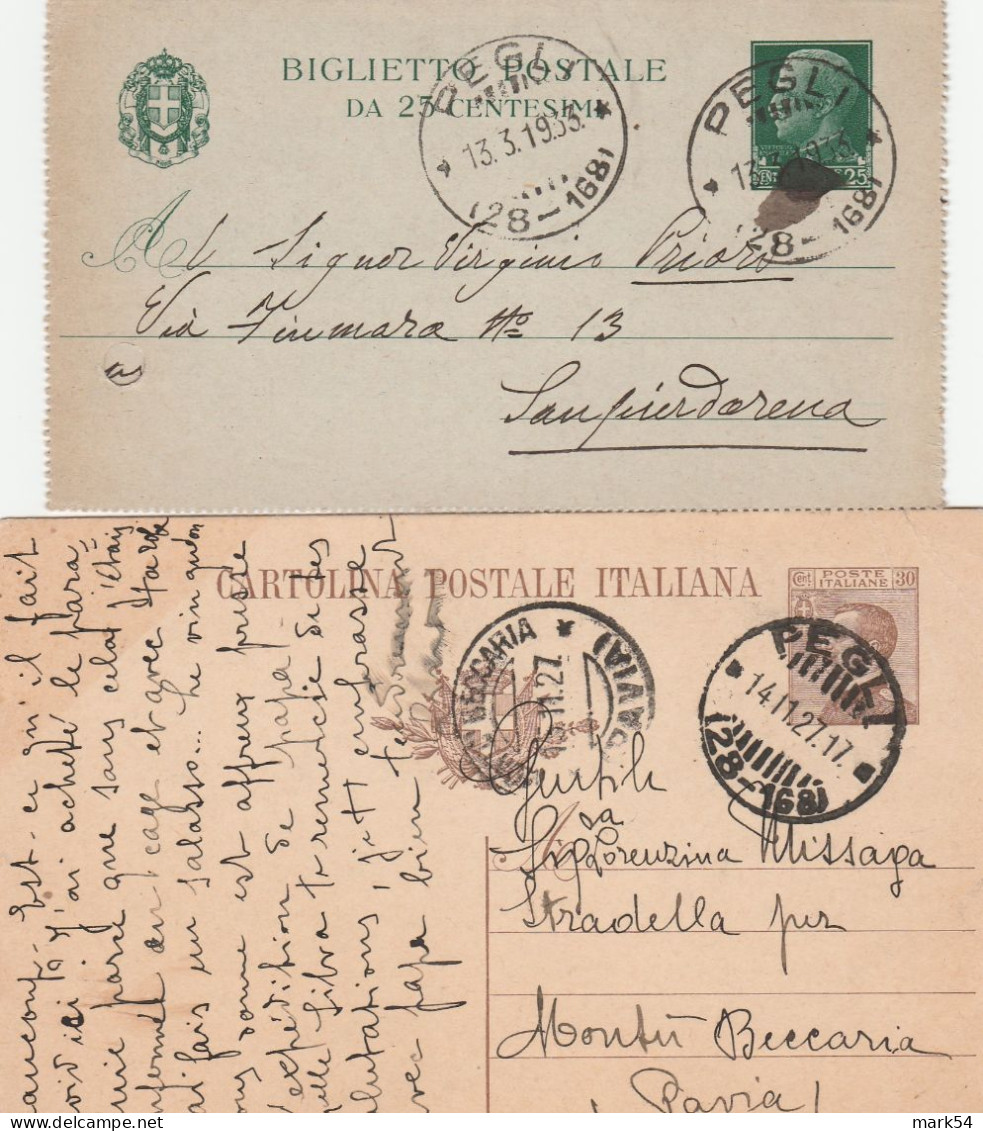 E 224 Pegli Lotto Di 2 Frazionari Diversi - Storia Postale