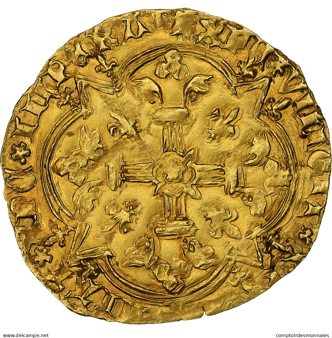 France, Charles VI, Agnel D'or, 1417-1422, Troyes, Or, TTB+, Duplessy:372 - 1380-1422 Carlo VI Il Beneamato
