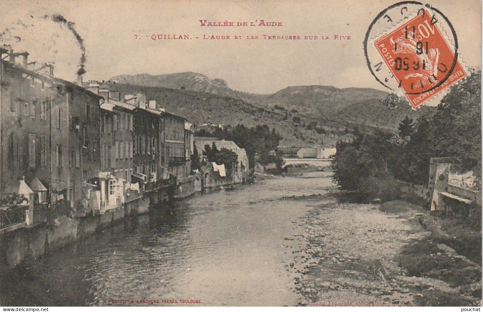 WA 22-(11) QUILLAN - L' AUDE ET LES TERRASSES SUR LA RIVE - PHOT. LABOUCHE FRERES , TOULOUSE - 2 SCANS - Autres & Non Classés