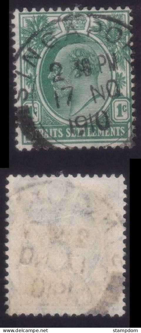 STRAITS SETTLEMENTS 1910 KE7 1c Sc129 - USED @N555 - Straits Settlements