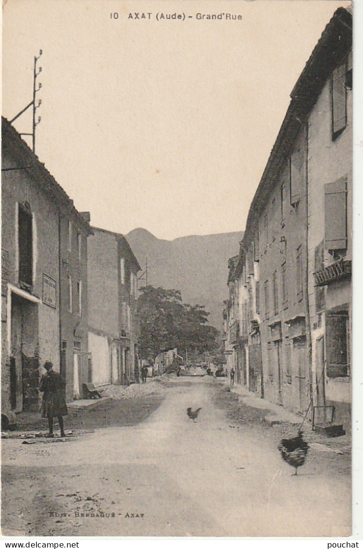 WA 23-(11) AXAT - GRAND' RUE - EDIT. BERDAGUE , AXAT - 2 SCANS - Axat