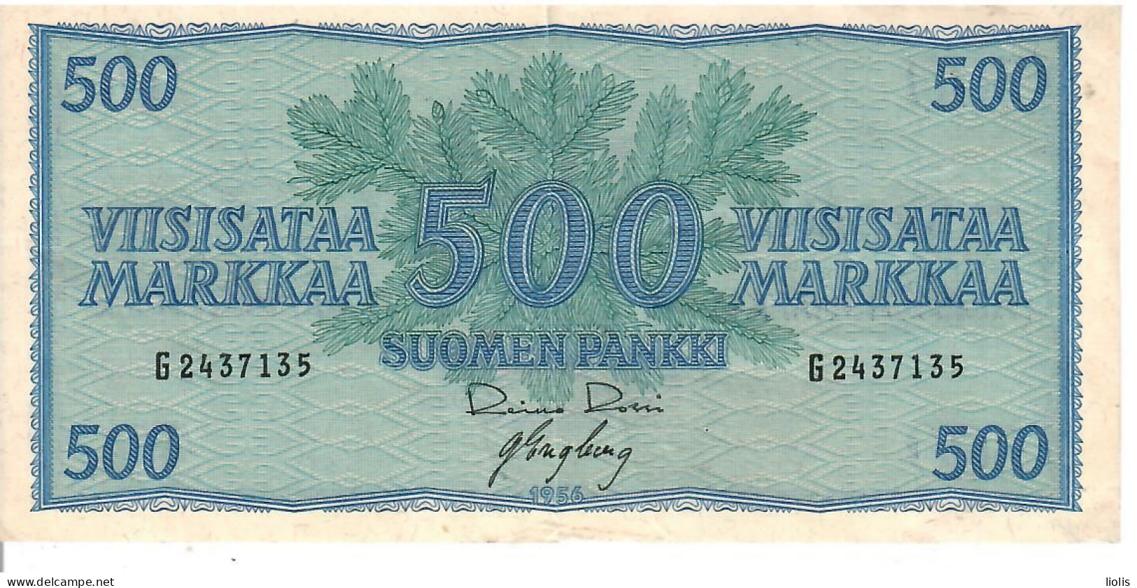 Finland  500 Mark  1956 - Finlandia