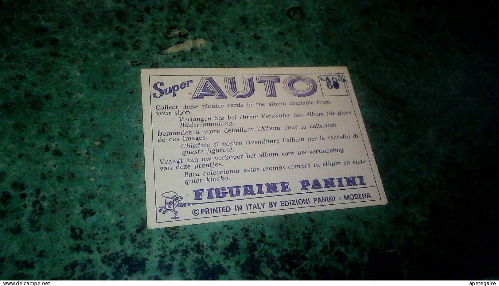 Autocollant Figurine Pannini Pour Album Super Auto N° 60  Logo Bentley - Autocollants