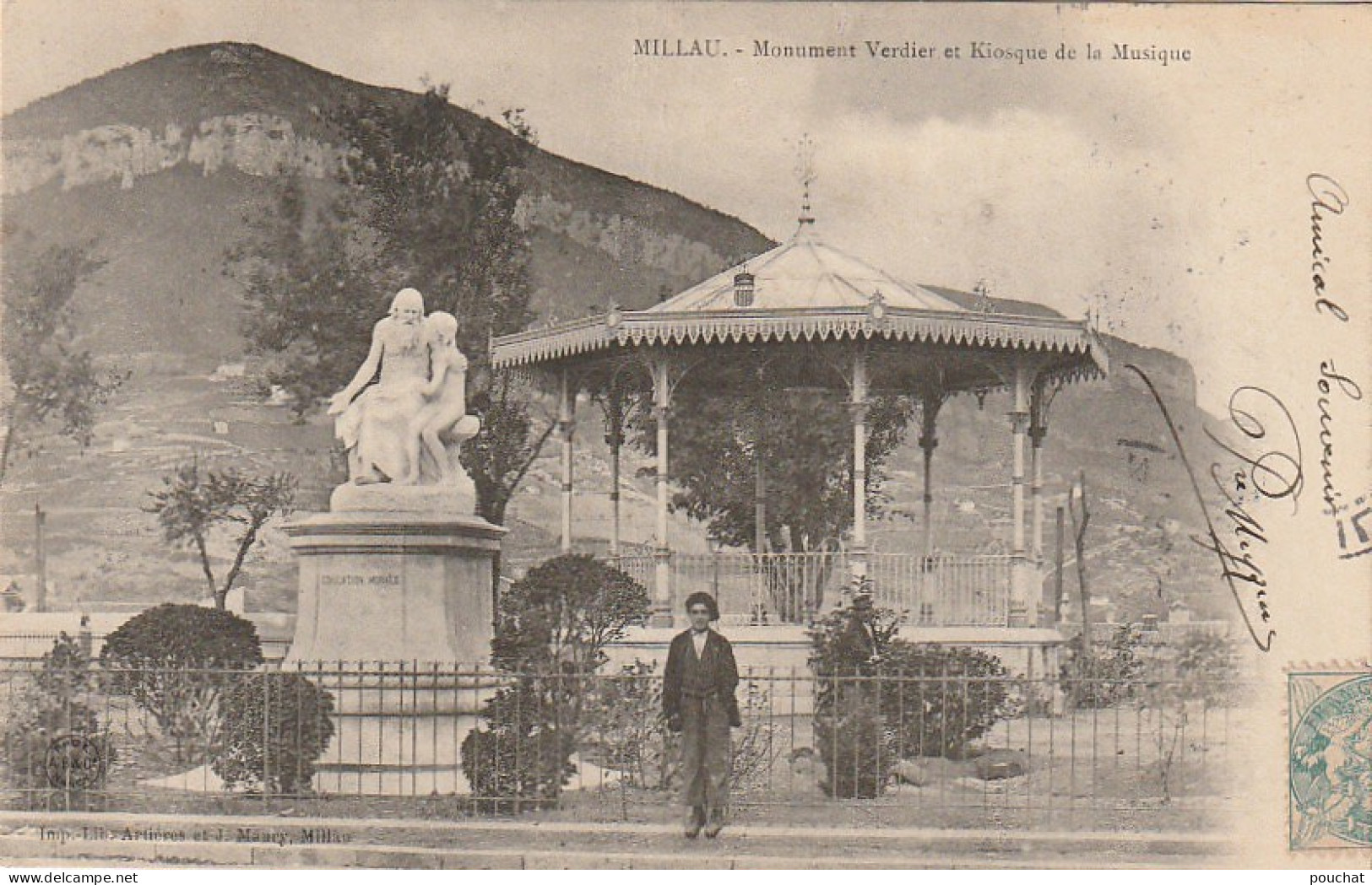 WA 24-(12) MILLAU - MONUMENT VERDIER ET KIOSQUE DE LA MUSIQUE - 2 SCANS - Millau