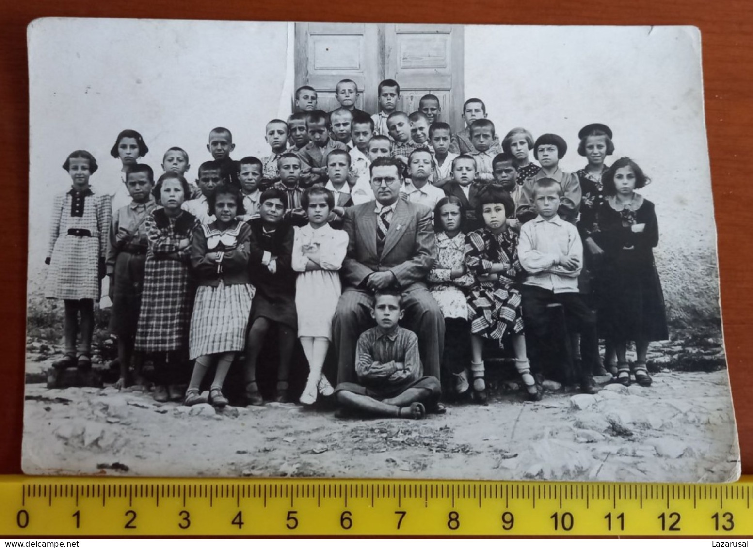 #14  Photo Noir Et Blanc Garçon Fille Photo D’école Photo De Groupe / Boy Girl School Photo Group Photo - Personas Anónimos