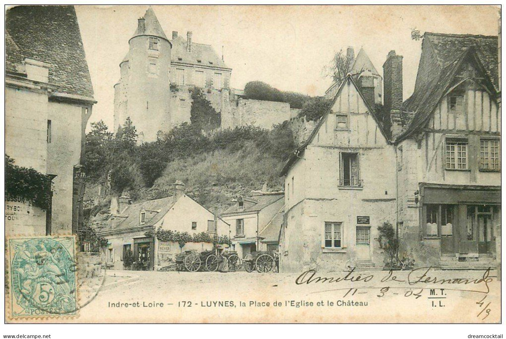 37 LUYNES. Place De L'Eglise 1904 Café Restaurant - Luynes