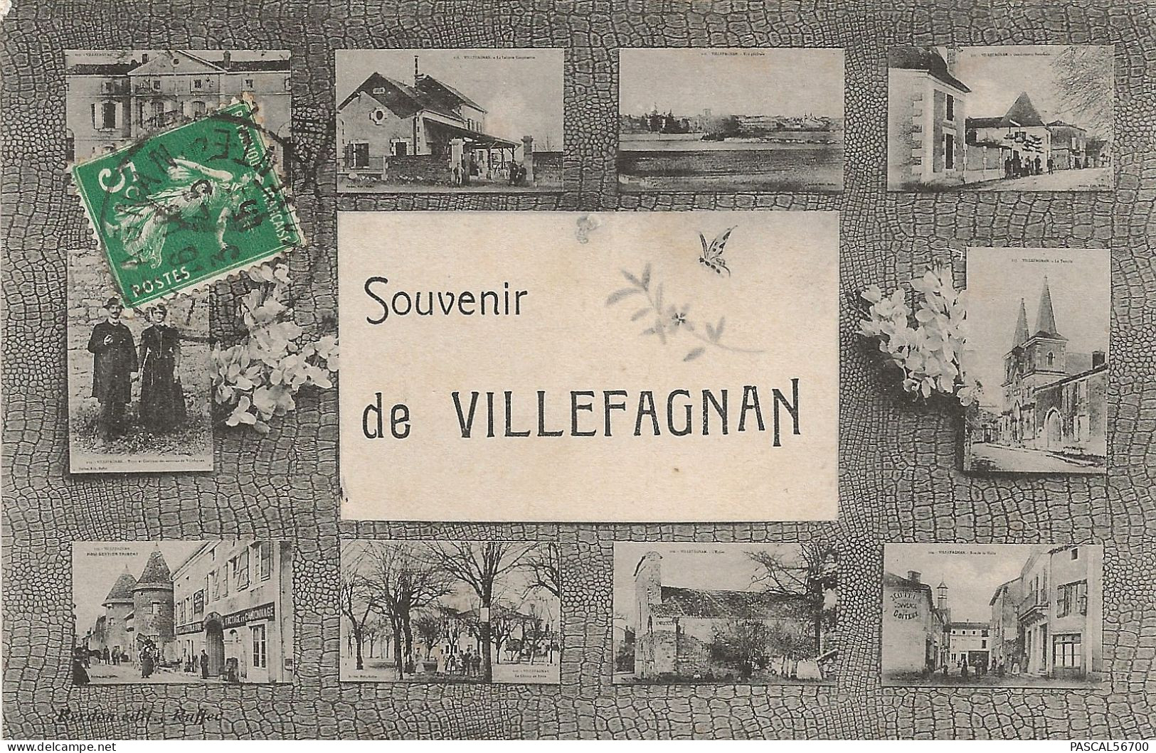 CPA VILLEFAGNAN - SOUVENIR DE VILLEFAGNAN ***CARTE VOYAGEE 1905*** - Villefagnan
