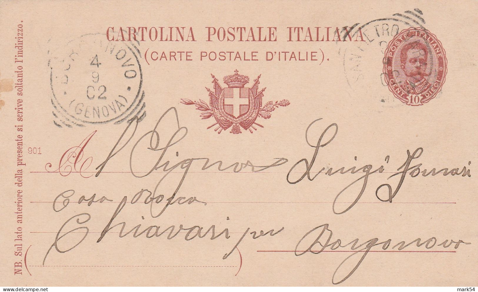 E 41 San Pietro Vara Tondo Riquadrato Del 1902 P. 10 - Marcophilia
