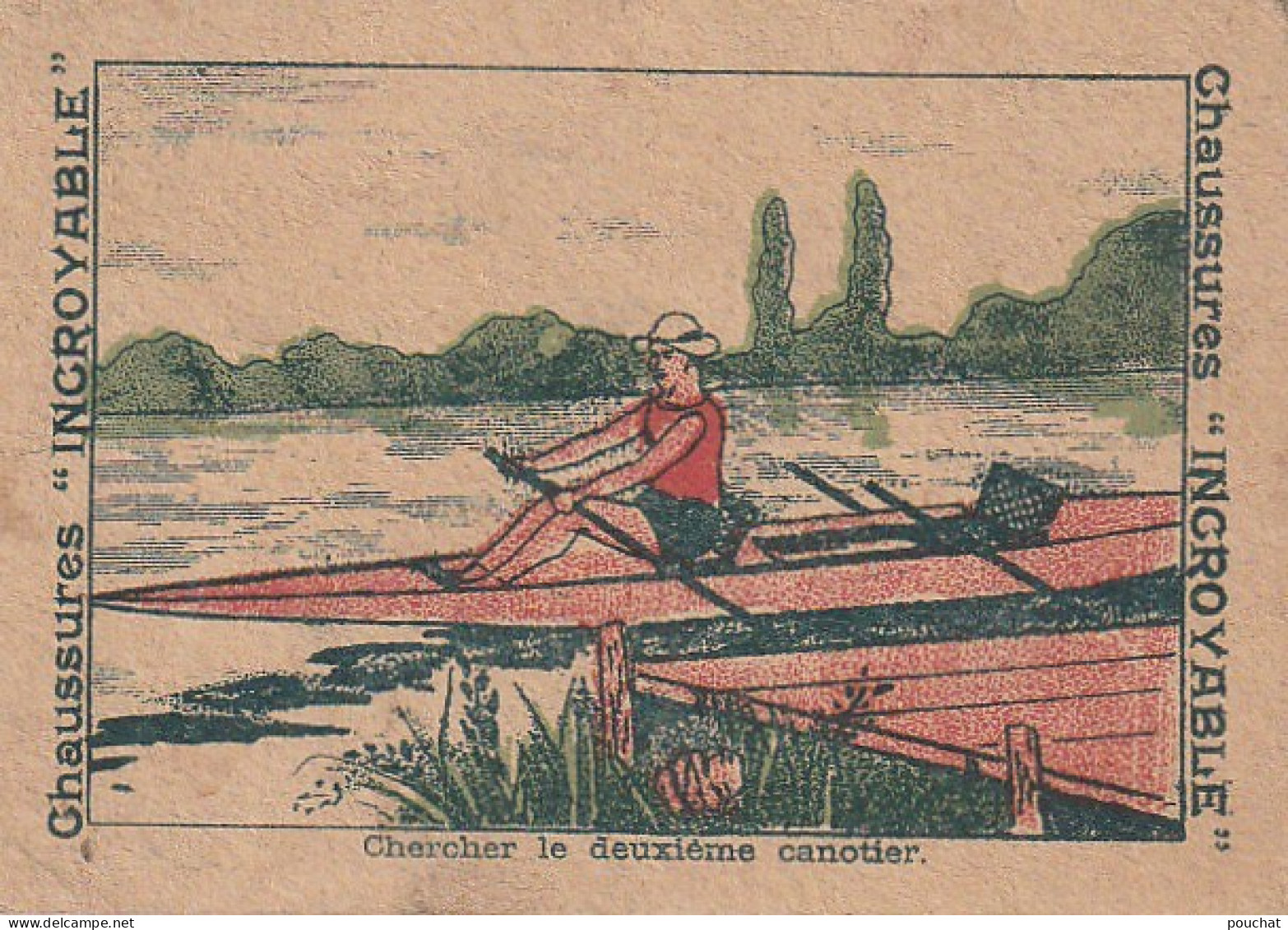 XU 4-(33) " CHERCHER LE DEUXIEME CANOTIER " - CHROMO PUBLICITAIRE JEU - CHAUSSURES " INCROYABLE "  , BORDEAUX - Sonstige & Ohne Zuordnung