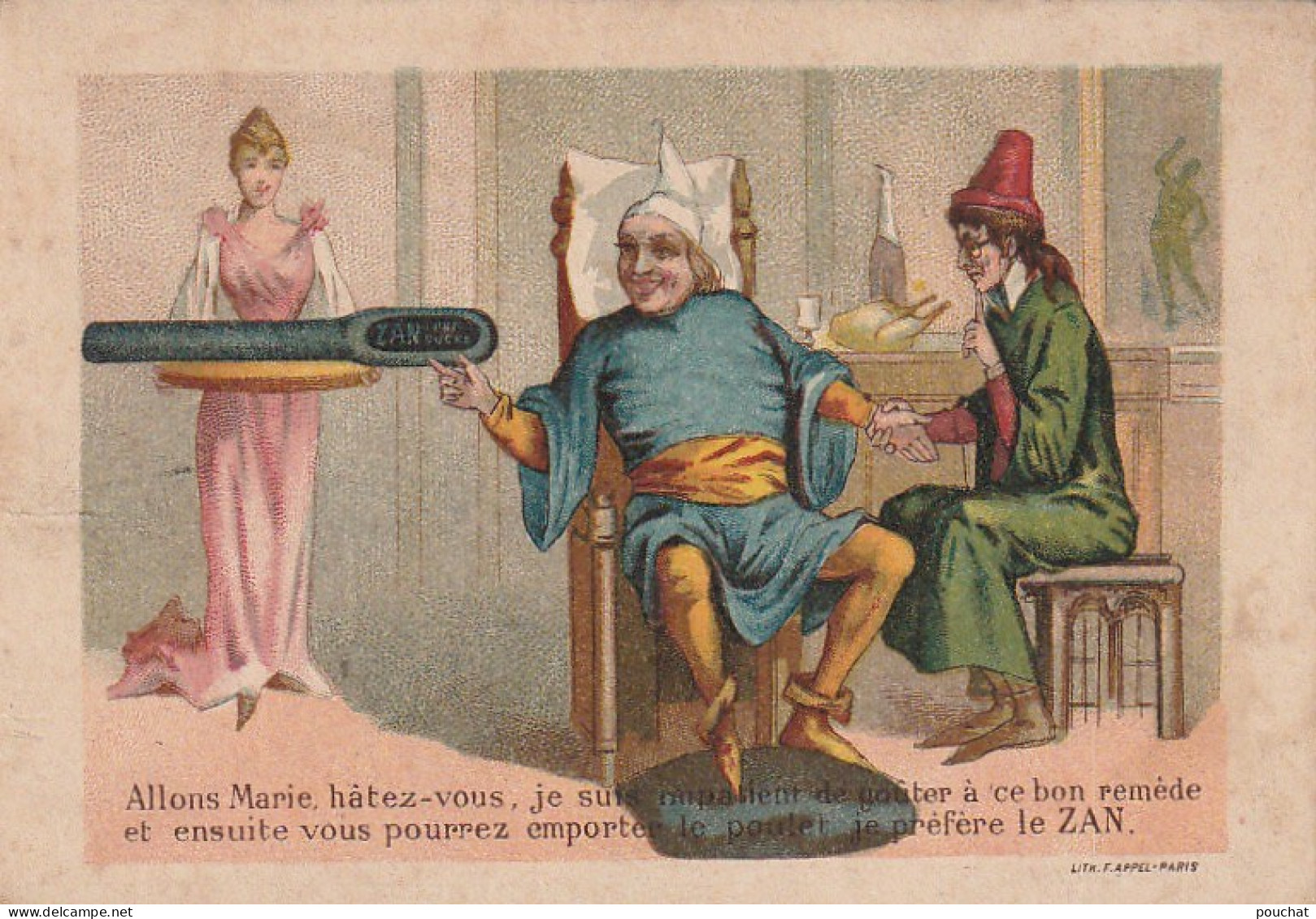 XU 4-(30) "  EMPORTER LE POULET , JE PREFERE LE ZAN " - LITH. APPEL , PARIS - PUBLICITE ZAN , P. AUBRESPY , UZES - Sonstige & Ohne Zuordnung