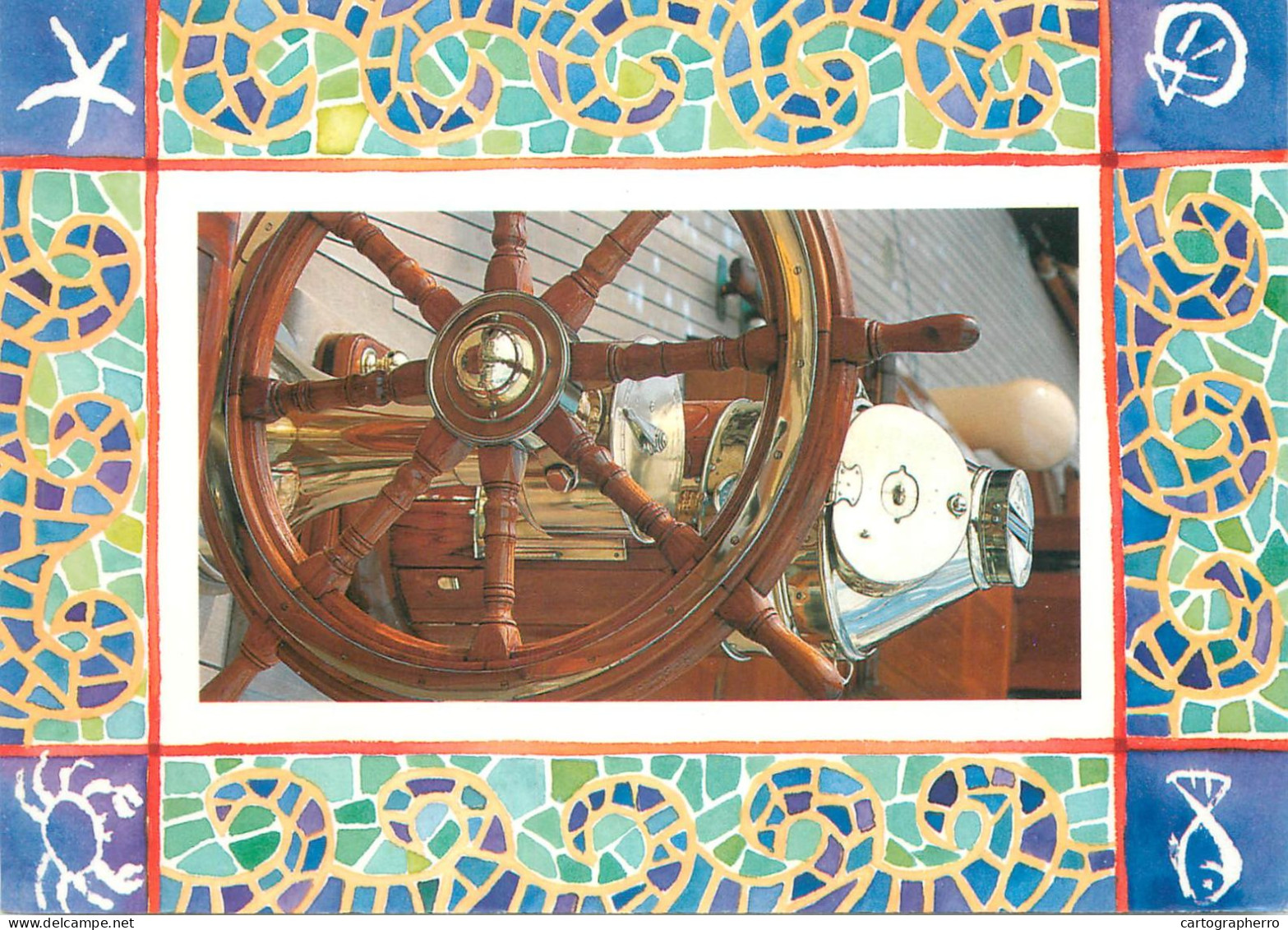 Navigation Sailing Vessels & Boats Themed Postcard Ship Wheel - Segelboote