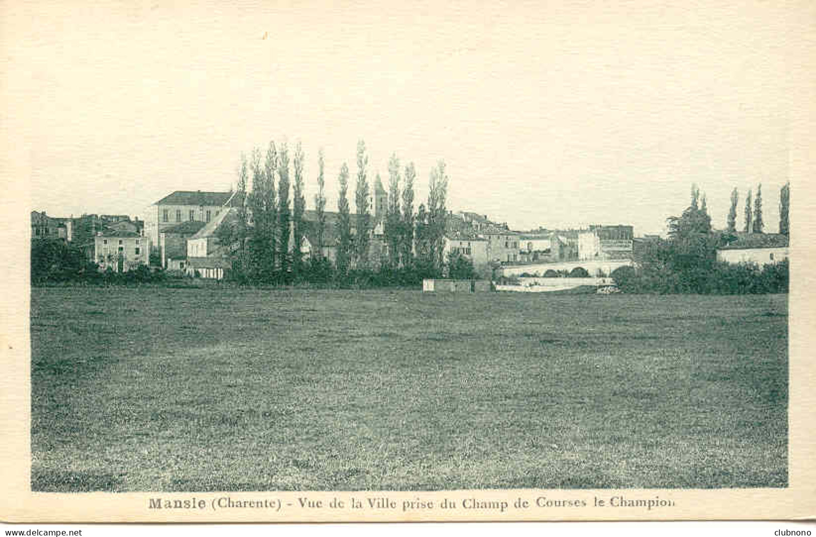 CPA - MANSLE - VUE DE LA VILLE PRISE DU CHAMP DE COURSE (RARE CLICHE, PARFAIT ETAT)) - Mansle