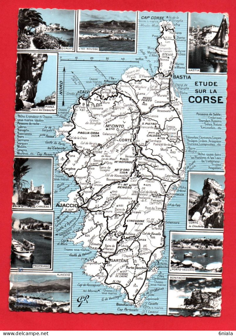 18672  LA CORSE Carte Géographique    Etude Sur La Corse   (2 Scans ) 20 Corse - Other & Unclassified