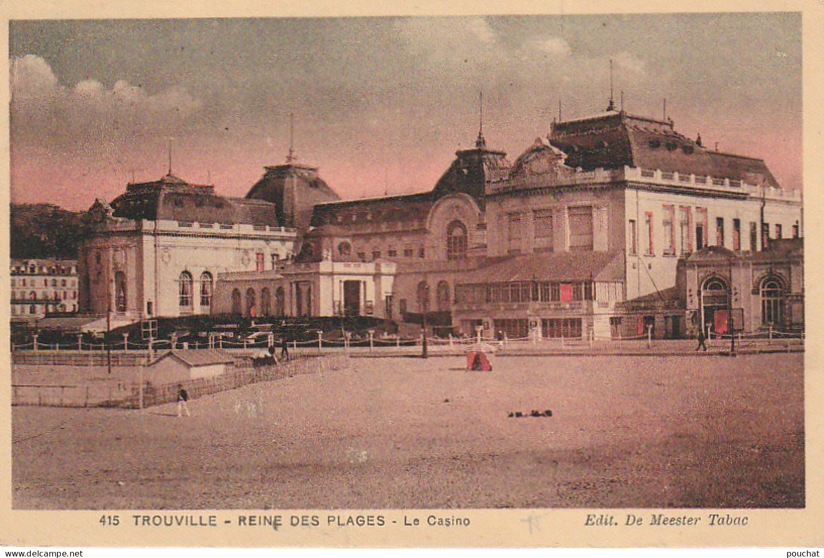 XU 7-(14) TROUVILLE - REINE DES PLAGES - LE CASINO - CARTE COLORISEE - 2 SCANS - Trouville