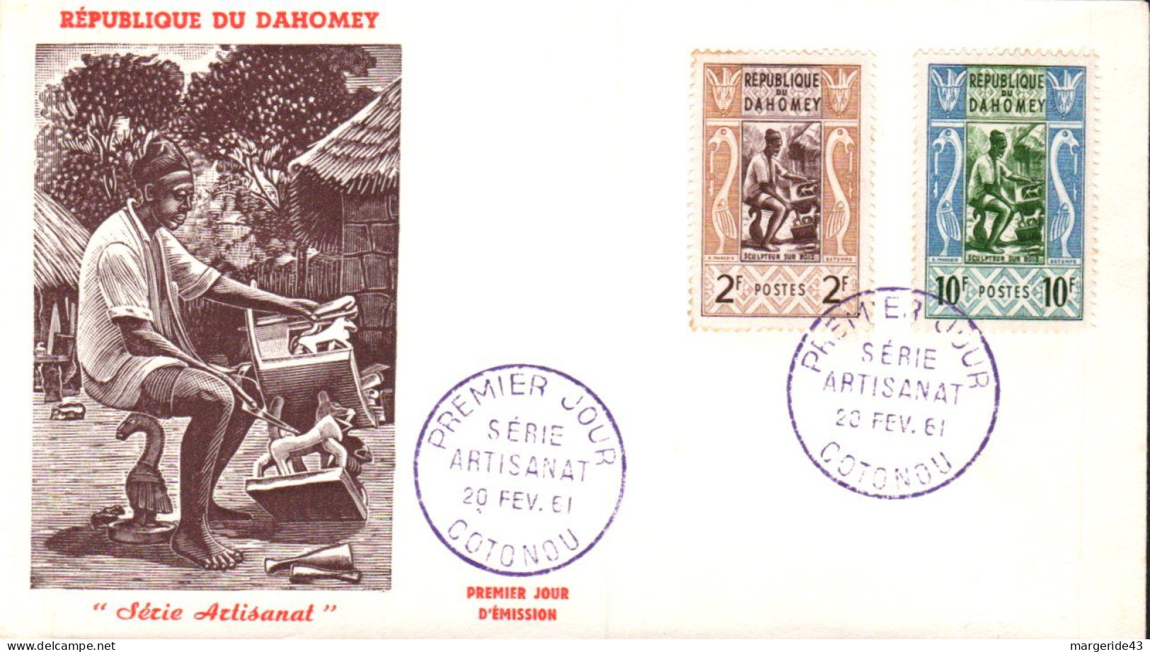 DAHOMEY FDC 1961 ARTISANAT - Bénin – Dahomey (1960-...)