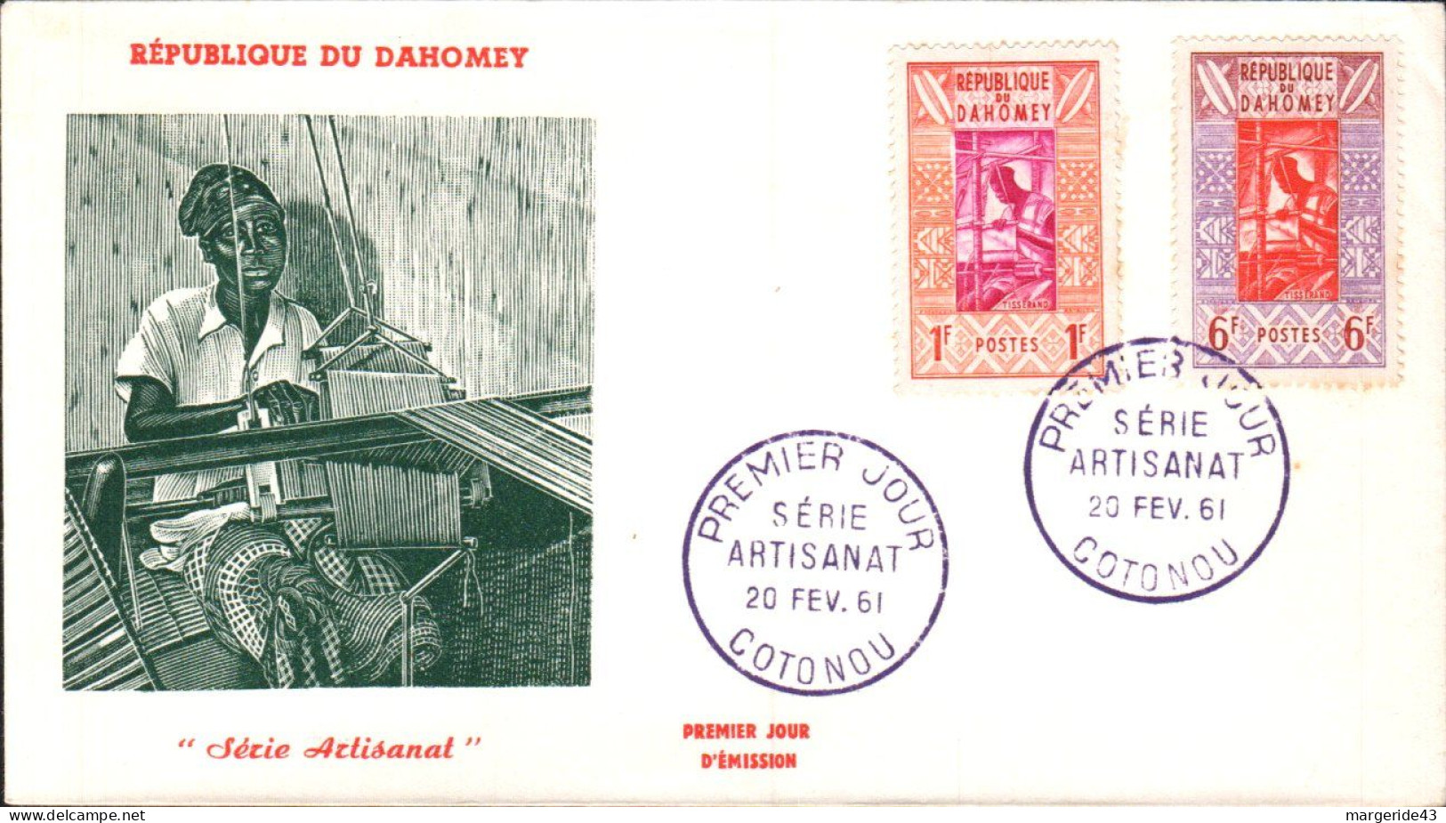 DAHOMEY FDC 1961 ARTISANAT - Benin – Dahomey (1960-...)