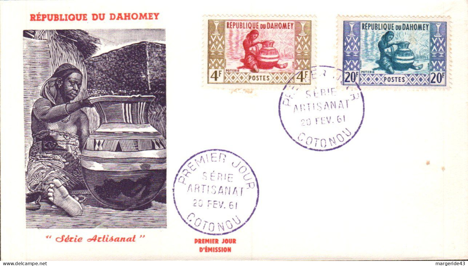 DAHOMEY FDC 1961 ARTISANAT - Benin – Dahomey (1960-...)