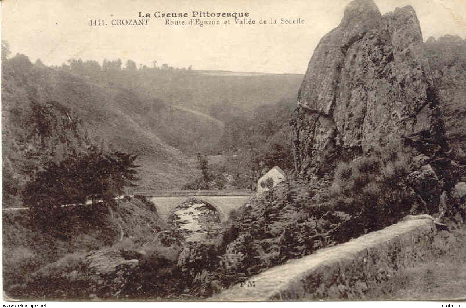 CPA - CROZANT - ROUTE D'EGUZON ET VALLEE DE LA SEDELLE (1919) - Crozant