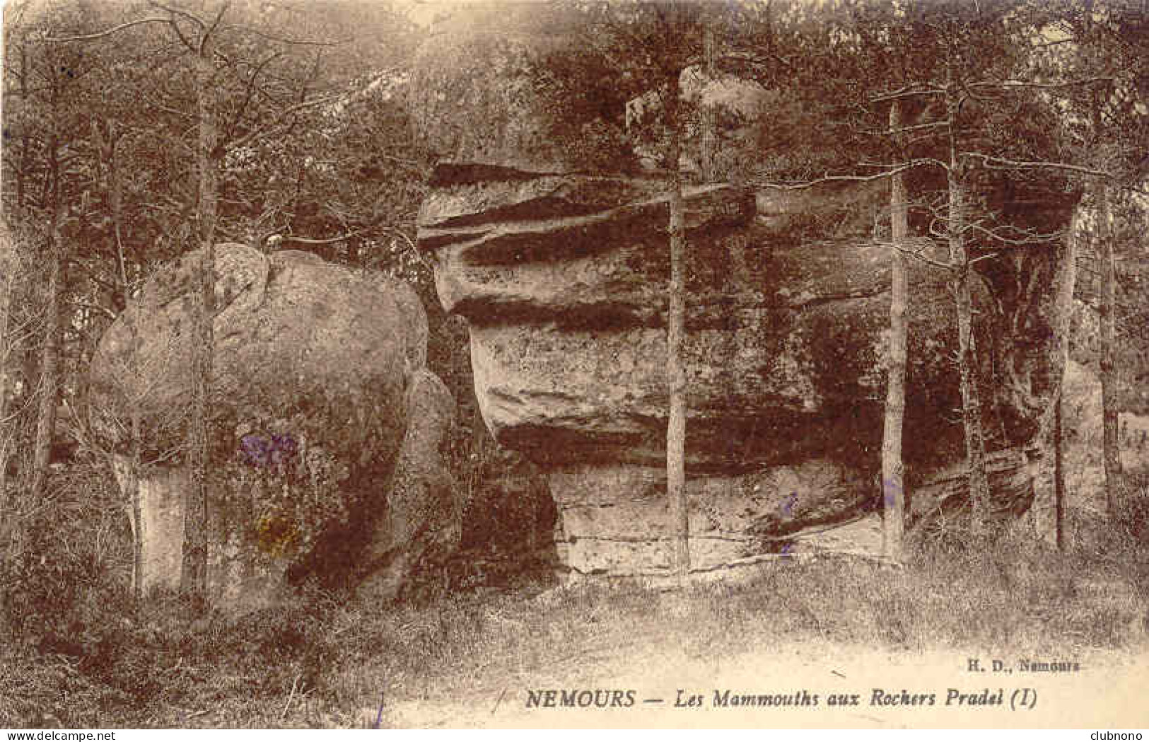 CPA - NEMOURS - LES MAMOUTHS AUX ROCHERS PRADEL (RARE) - Nemours