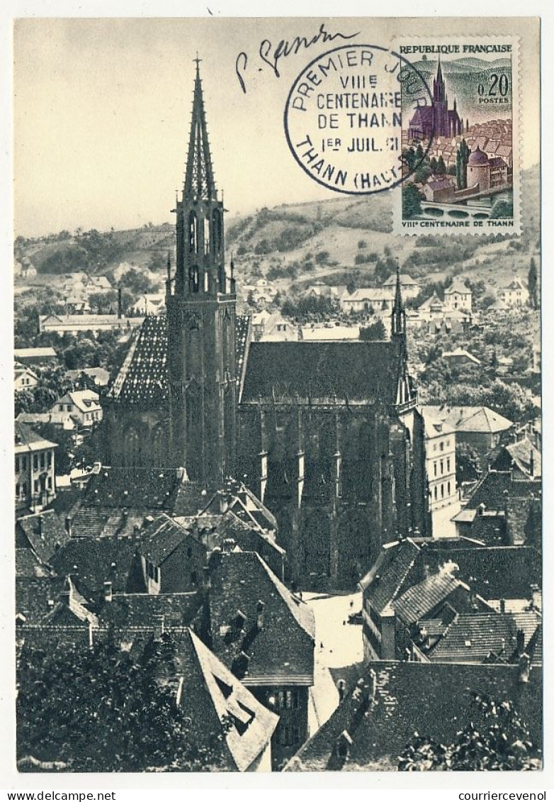 FRANCE - Carte Maximum - 0,20 - VIIIe Centenaire De Thann - Thann (Haut Rhin) 1er Juillet 1961 - SIGNEE P. GANDON - 1970-1979