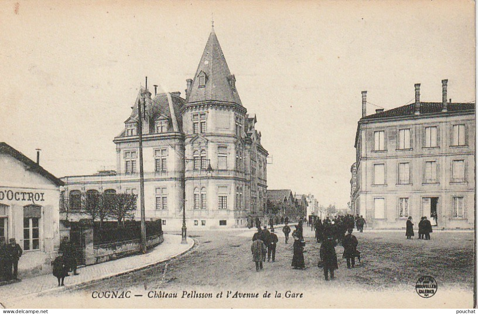 XU 11-(16) COGNAC - CHATEAU PELLISSON ET L' AVENUE DE LA GARE - ANIMATION - 2 SCANS - Cognac