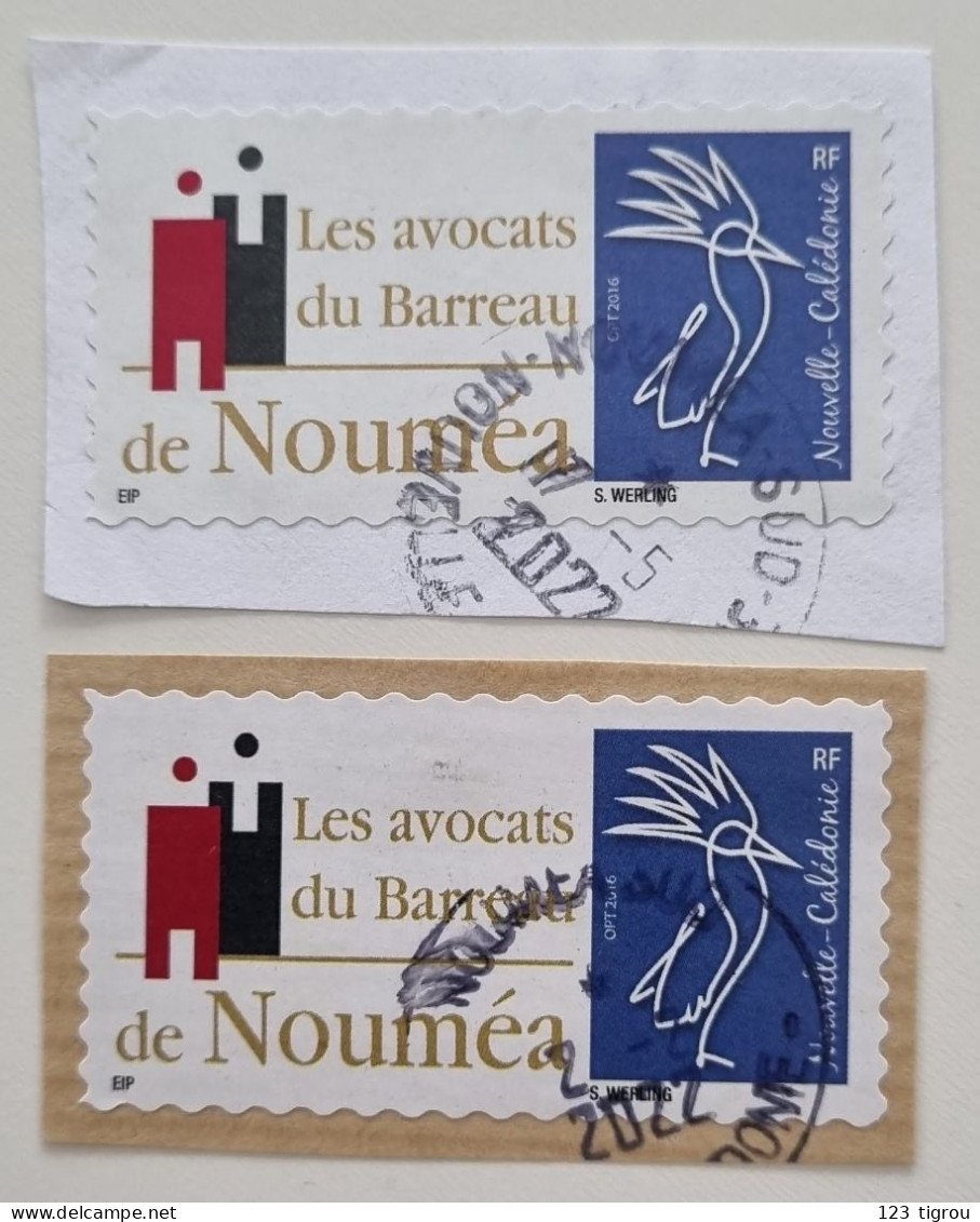 VARIETE CAGOU FLUO WERLING PERSONNALISE LOGO LES AVOCATS DU BARREAU DE NOUMEA - Used Stamps