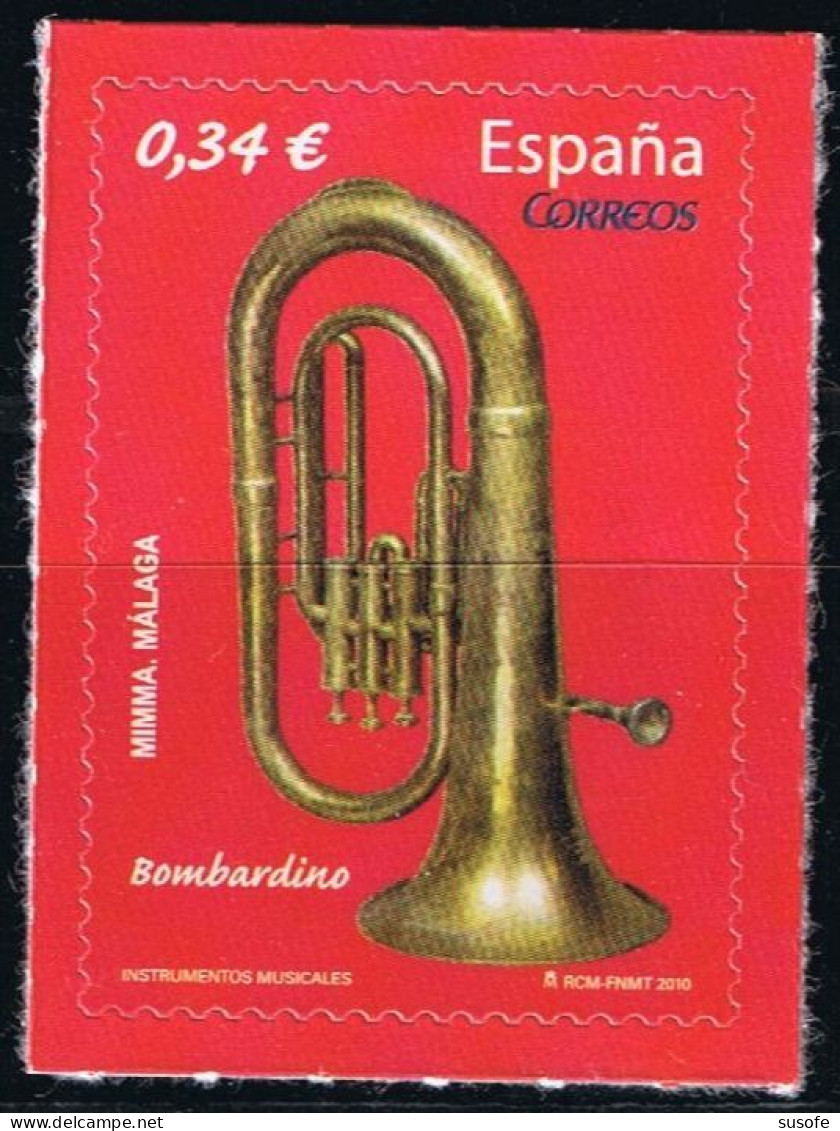 España 2010 Edifil 4576 Sello ** Instrumentos Musicales Bombardino Museo Mimma, Malaga Michel 4544 Yvert 4249 Spain - Neufs